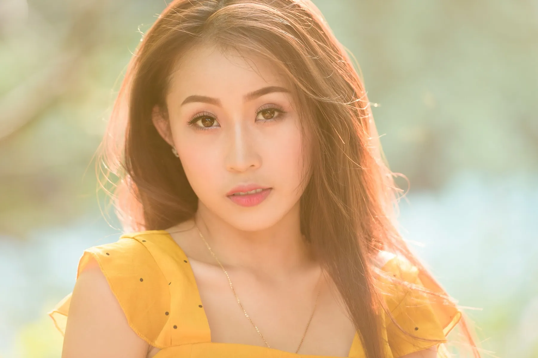A person with clear, glowing skin.